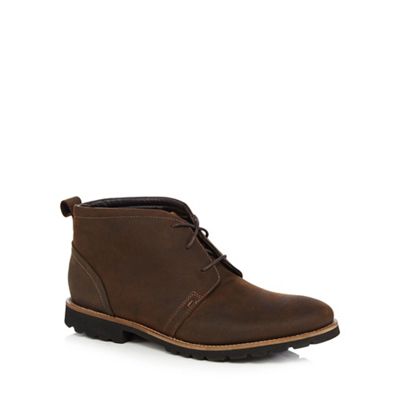 Rockport Tan lace up suede boots